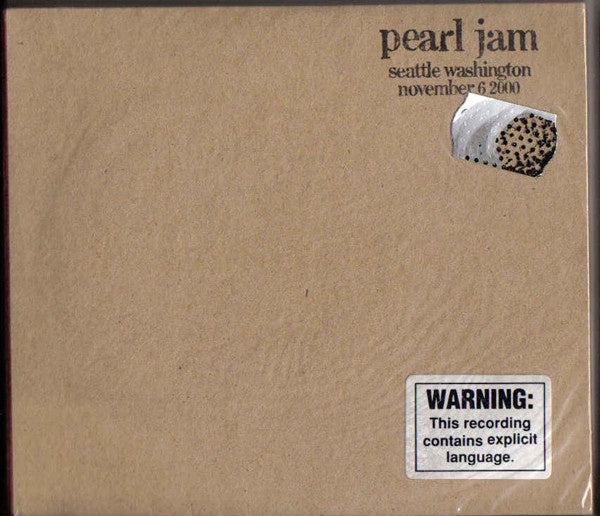 Pearl Jam – Seattle, Washington - November 6, 2000 Digipak 3CD