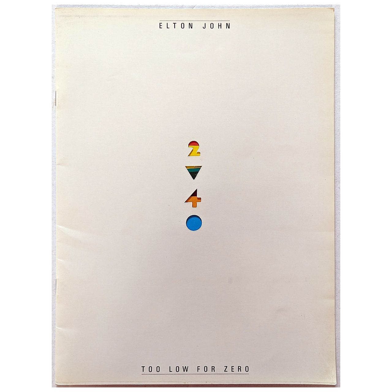 Elton John - Too Low For Zero 1984 Australian Concert Program