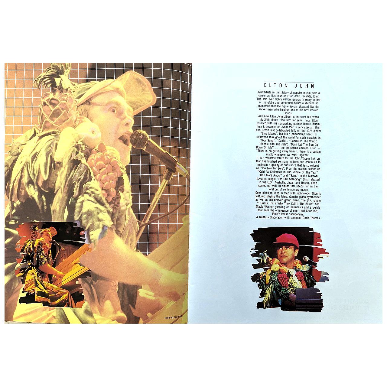 Elton John - Too Low For Zero 1984 Australian Concert Program
