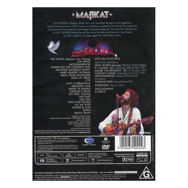 Cat Stevens - Majikat DVD (New)