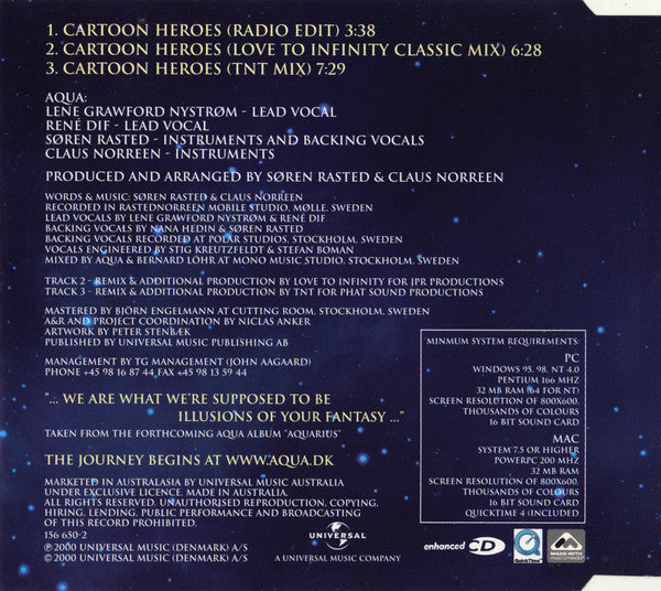 Aqua - Cartoon Heroes 3 Track + Videos CD Single