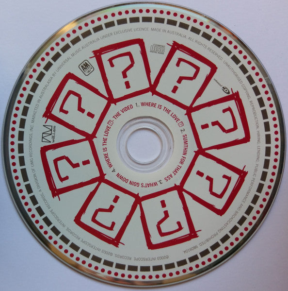 Black Eyed Peas - Where Is The Love? 3 Track + Video CD Single