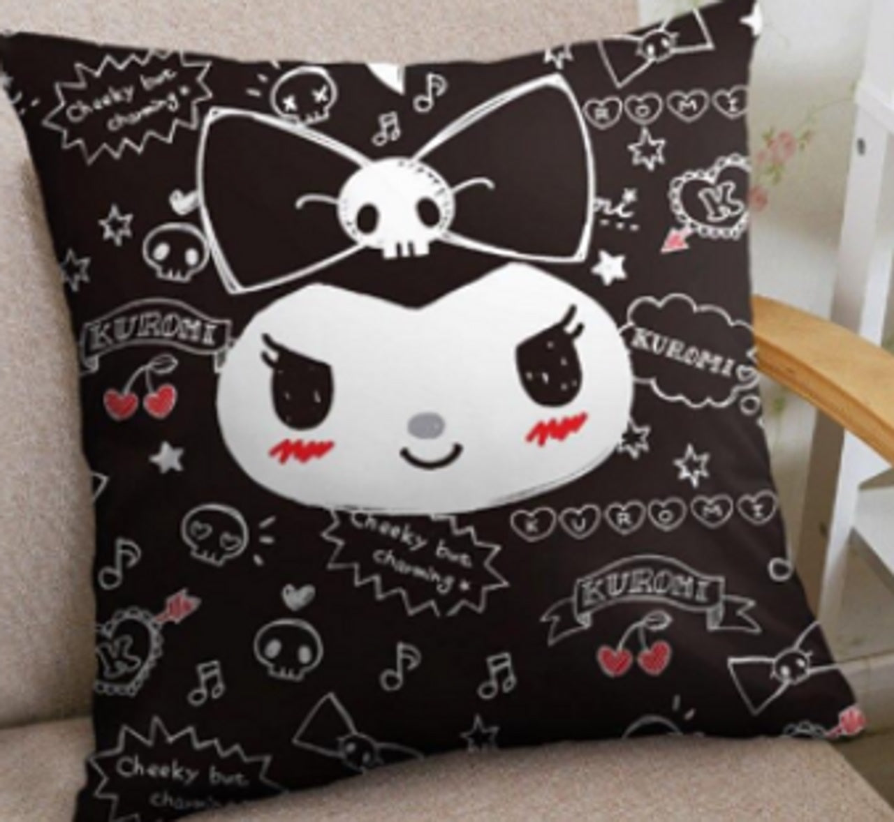 Hello Kitty - Kuromi Canvas Style Cushion