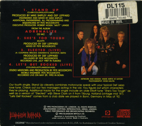 Def Leppard - Stand Up Poster Digipak Australia