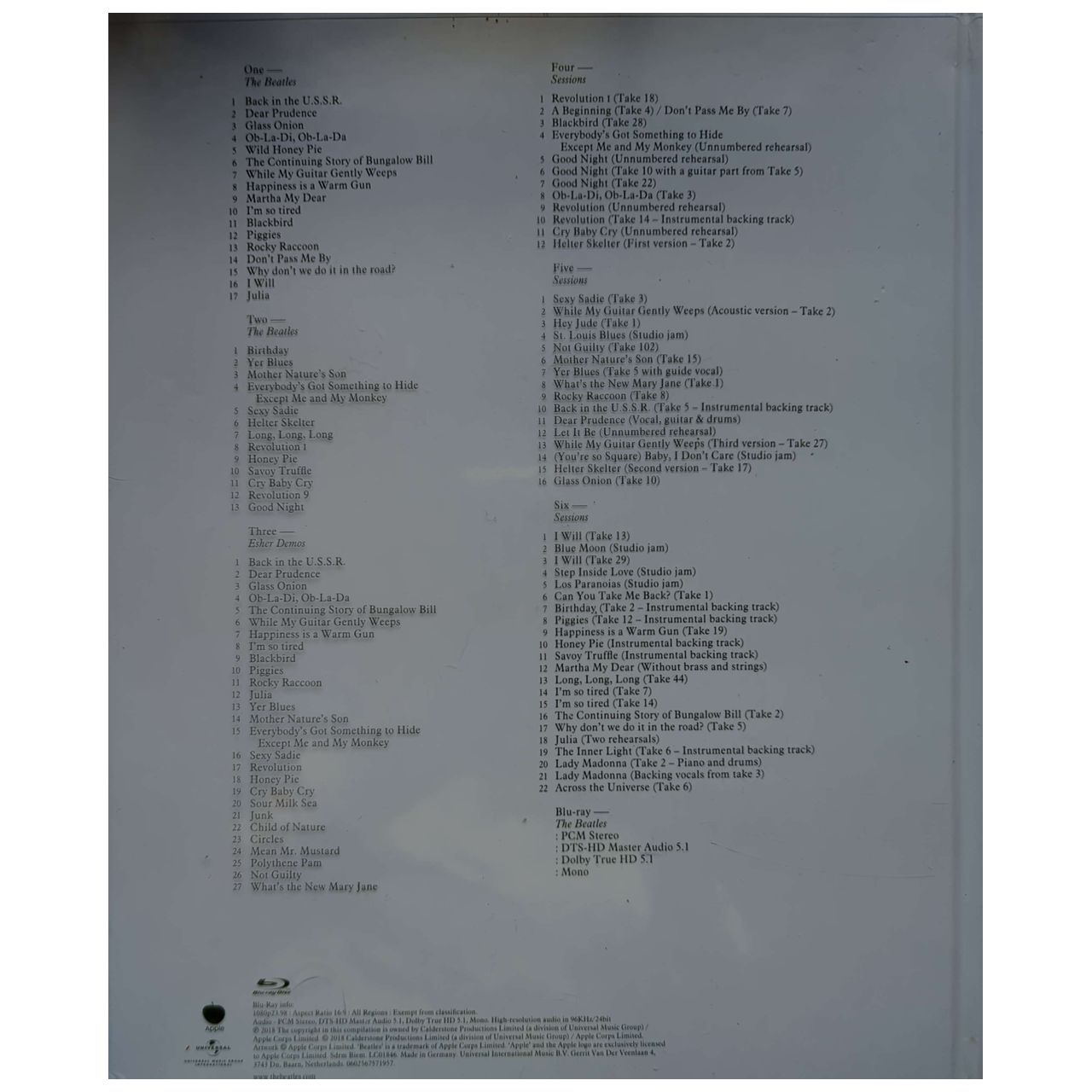 Beatles - Beatles White Album Anniversary Super Deluxe Ed 6CD Bluray + Book Set #0129707