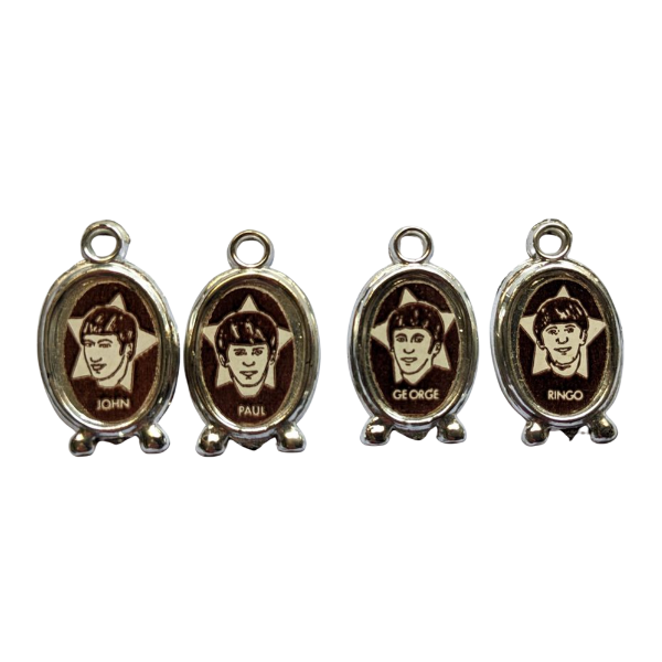 Beatles - Original 1960s USA Complete Set Collectable Silver Oval Gumball Charms