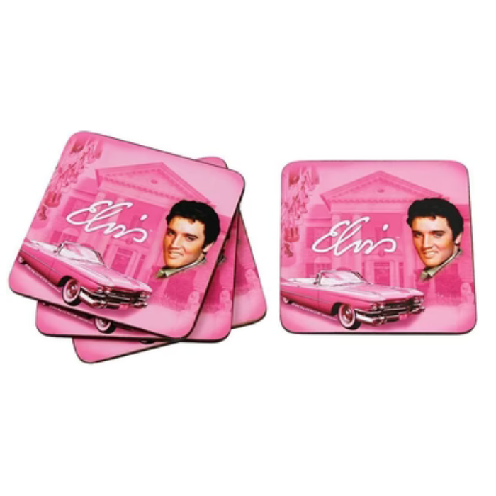 Elvis - Pink Cadillac Set Of 4 Drink Coasters