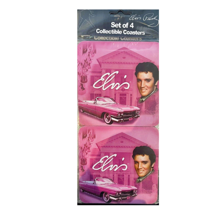 Elvis - Pink Cadillac Set Of 4 Drink Coasters
