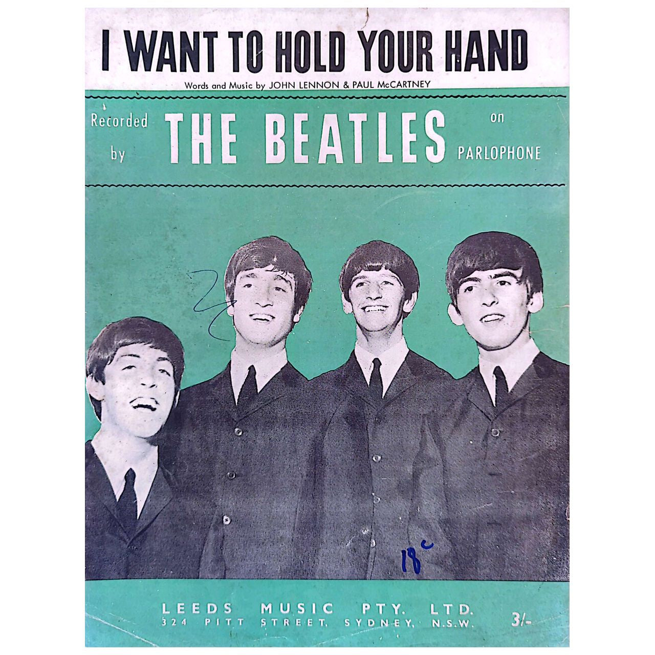 Beatles - I Want To Hold Your Hand (1963) Australian Sheet Music (Vintage)