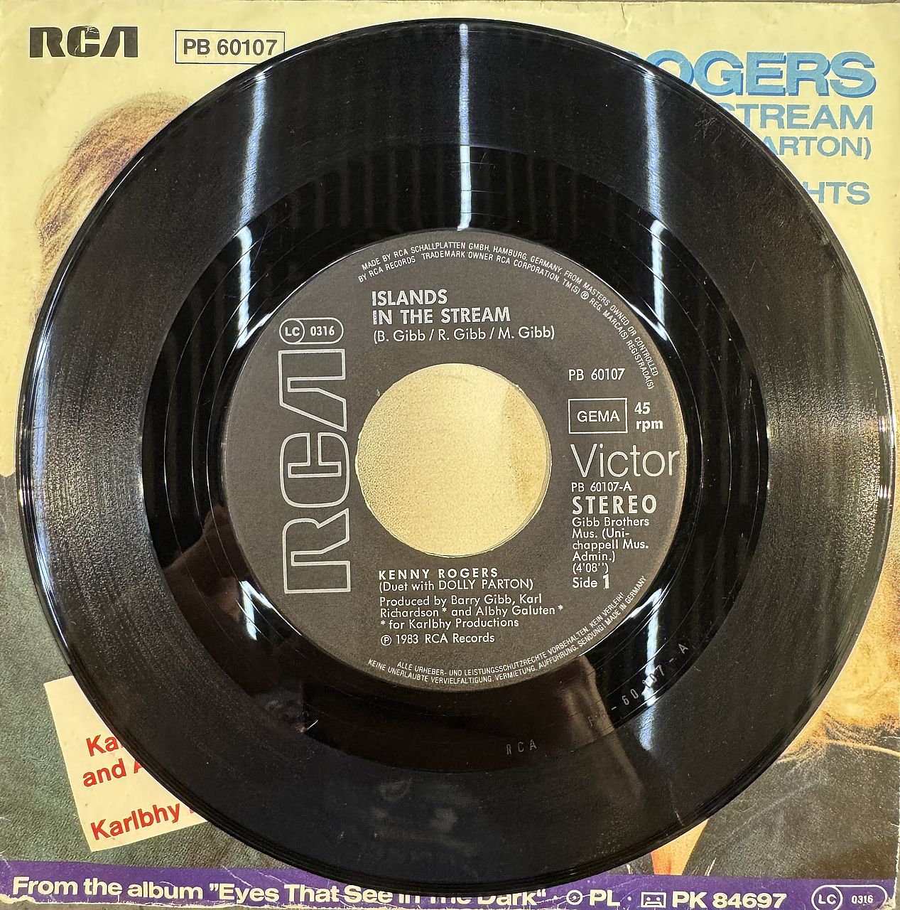 Kenny Rogers Duet With Dolly Parton – Islands In The Stream 7" Single Vinyl (Used)