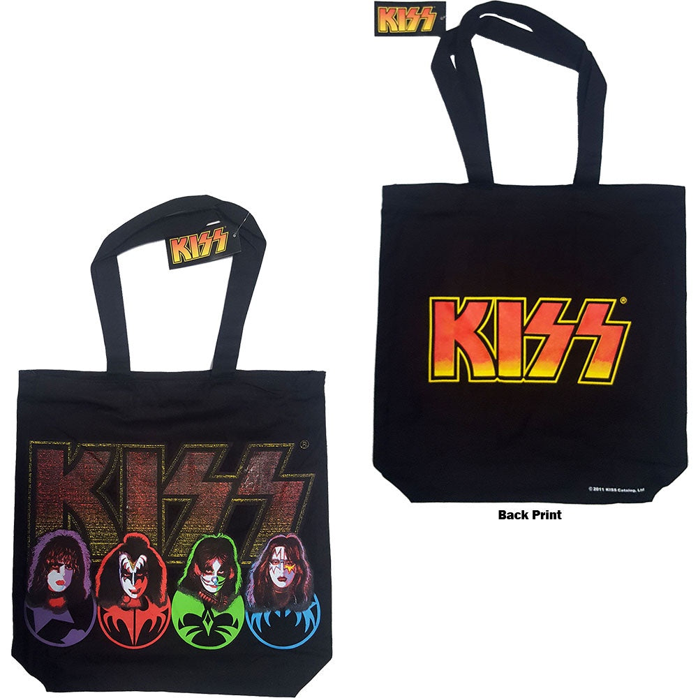 Kiss - Faces & Logo Cotton Tote Bag
