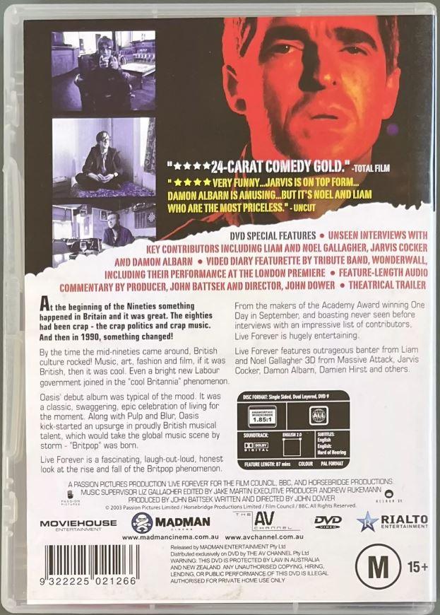 Various – Live Forever (The Rise And Fall Of Britpop) DVD