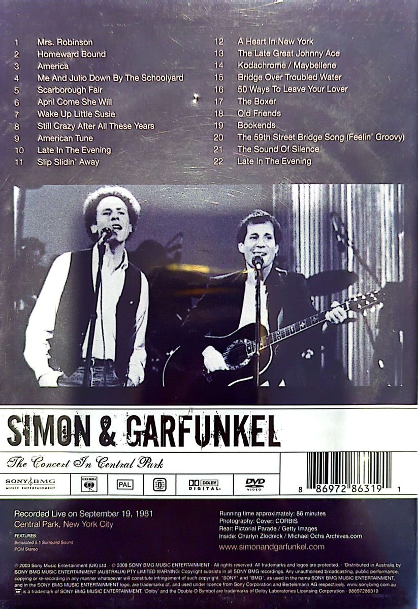 Simon & Garfunkel – The Concert In Central Park DVD