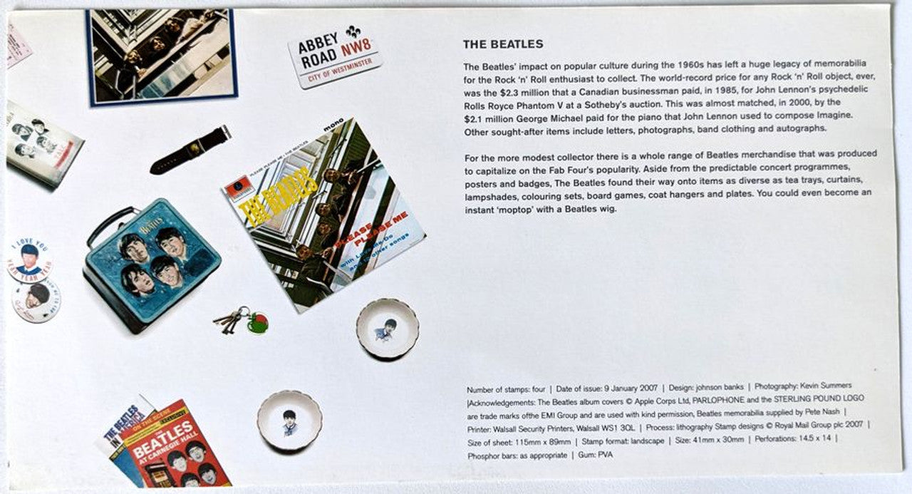 Beatles - 2007 Great Britain Royal Mail Mint Presentation Pack & Miniature Sheet 10 Stamps (Complete And Unused)
