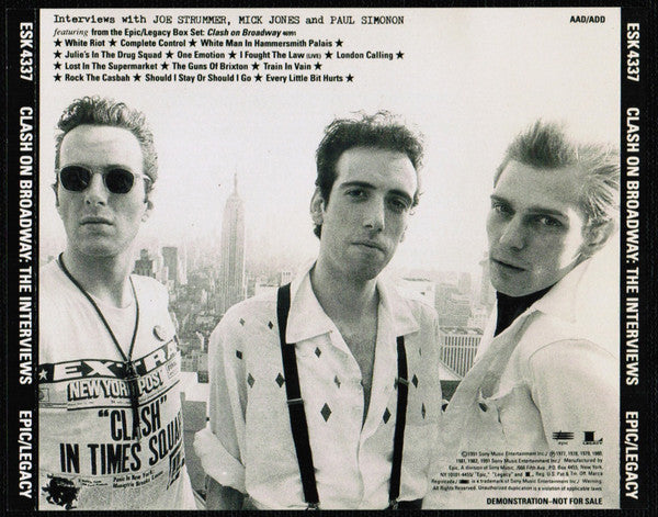Clash - Clash on Broadway - Interviews Promo CD