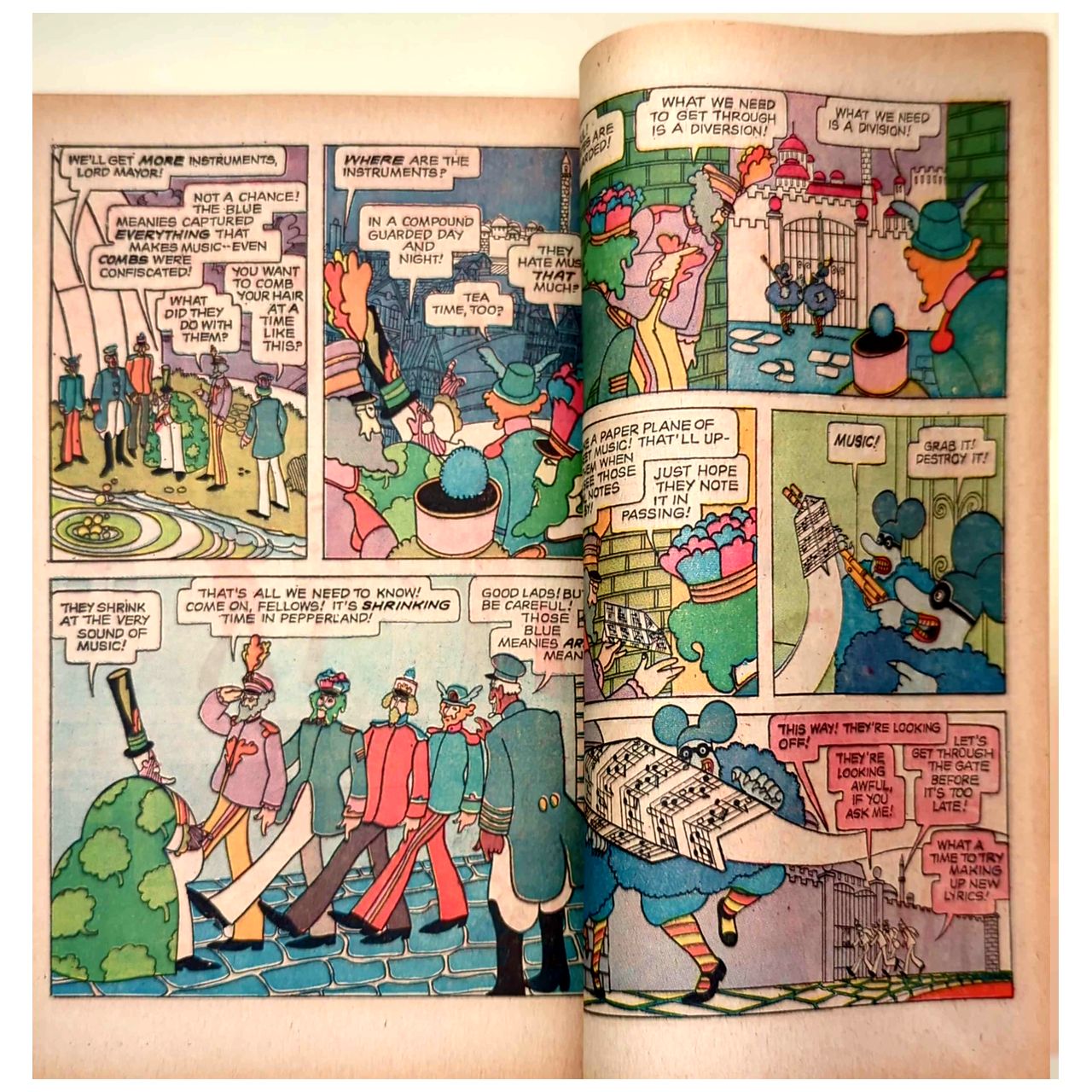 Beatles - 1968 Gold Key Yellow Submarine Comic Book w/ Poster Attached EXCELLENT