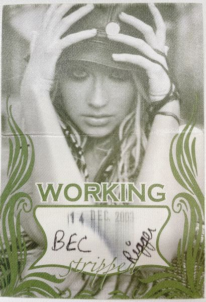 Christina Aguilera - 14 December 2003 Stripped Tour Backstage Pass