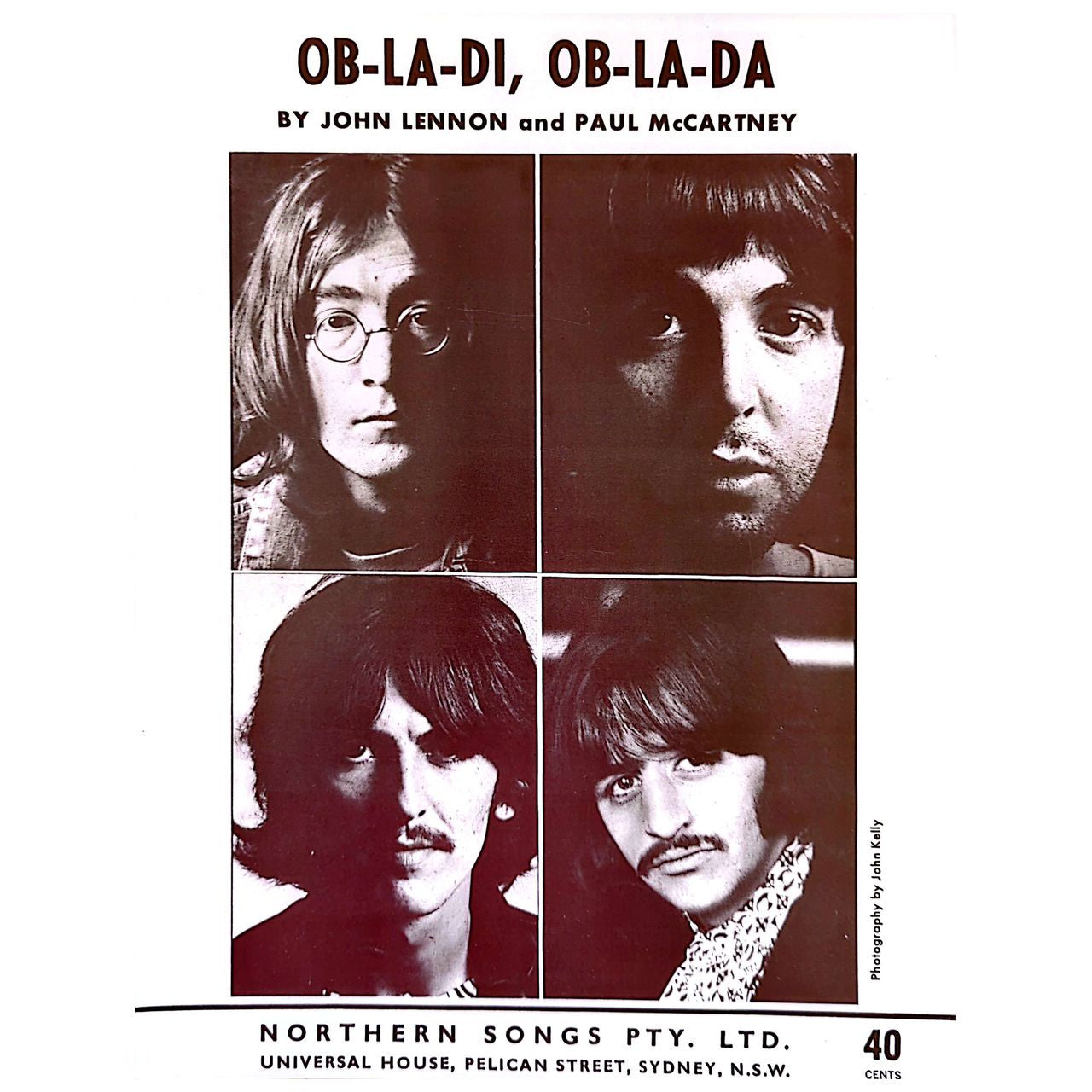 Beatles - Ob-La-Di Ob-La-Da (1968) Australian Sheet Music (Vintage)