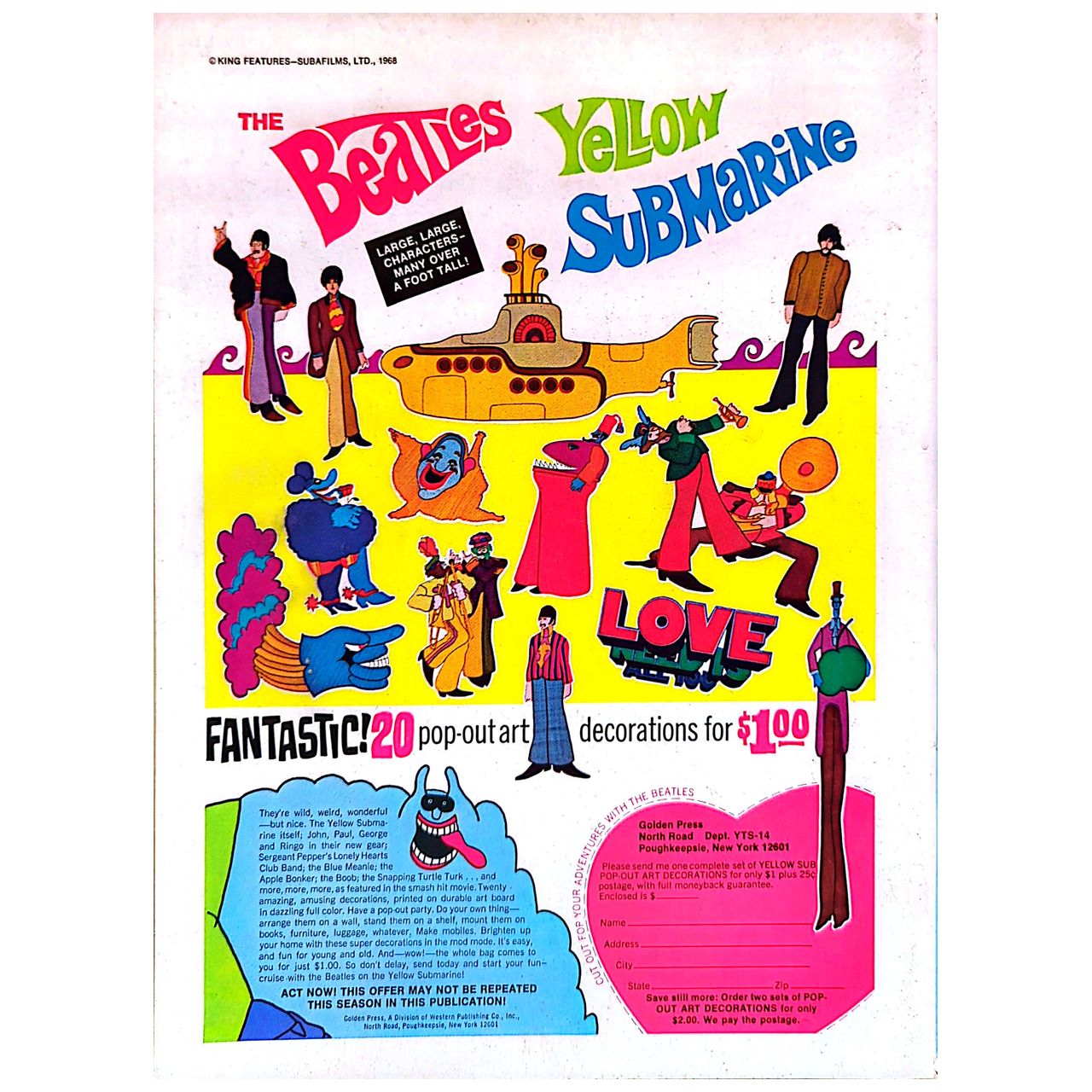 Beatles - 1968 Official Yellow Submarine Magazine (64 Page Ed)