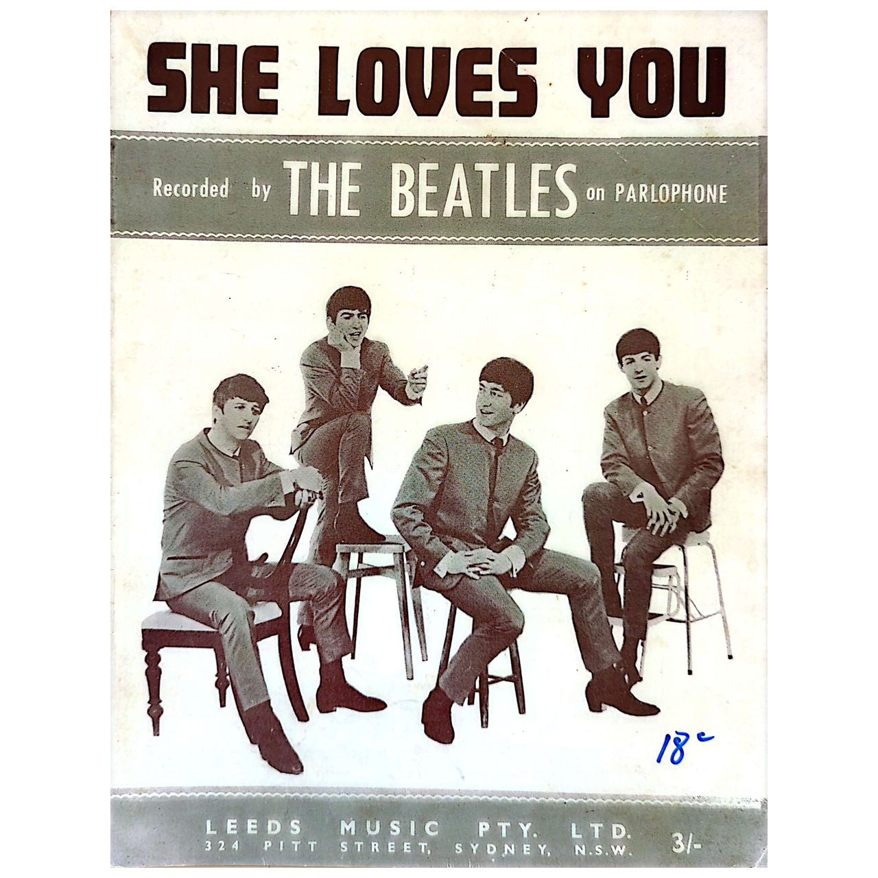 Beatles - She Loves You (1963) Australian Sheet Music (Vintage)