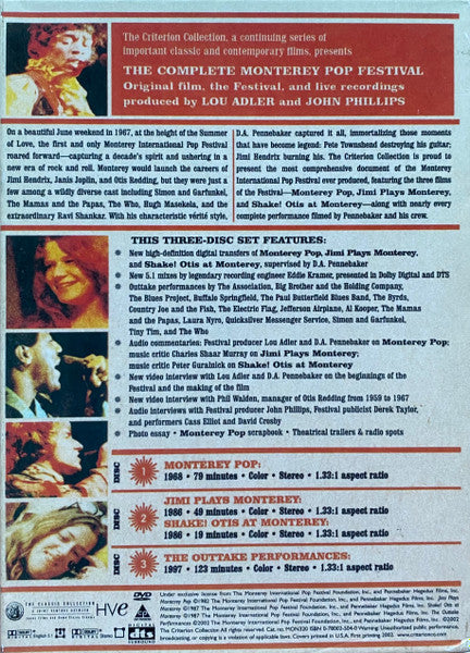 Various – The Complete Monterey Pop Festival DVD