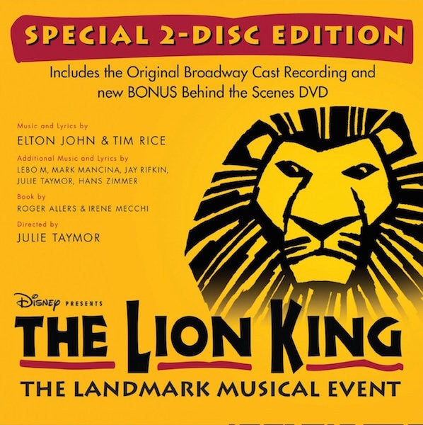 Various ‎– The Lion King - Original Broadway Cast Recording CD + DVD