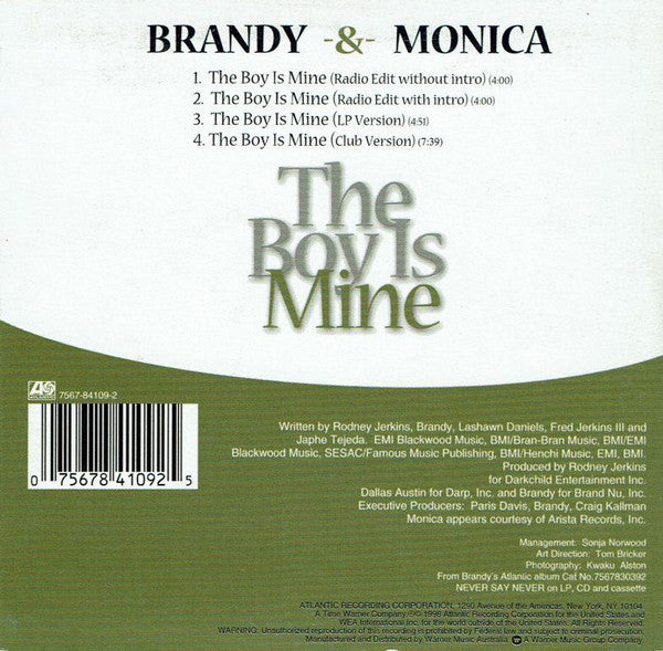 Brandy & Monica - The Boy Is Mine 4 Track CD Single