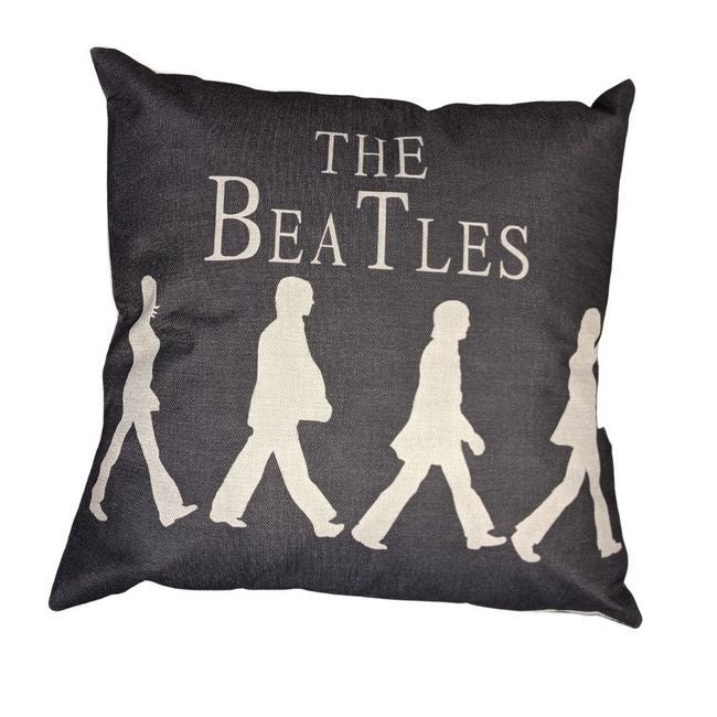 Beatles - Abbey Road Monochrome Canvas Style Cushion