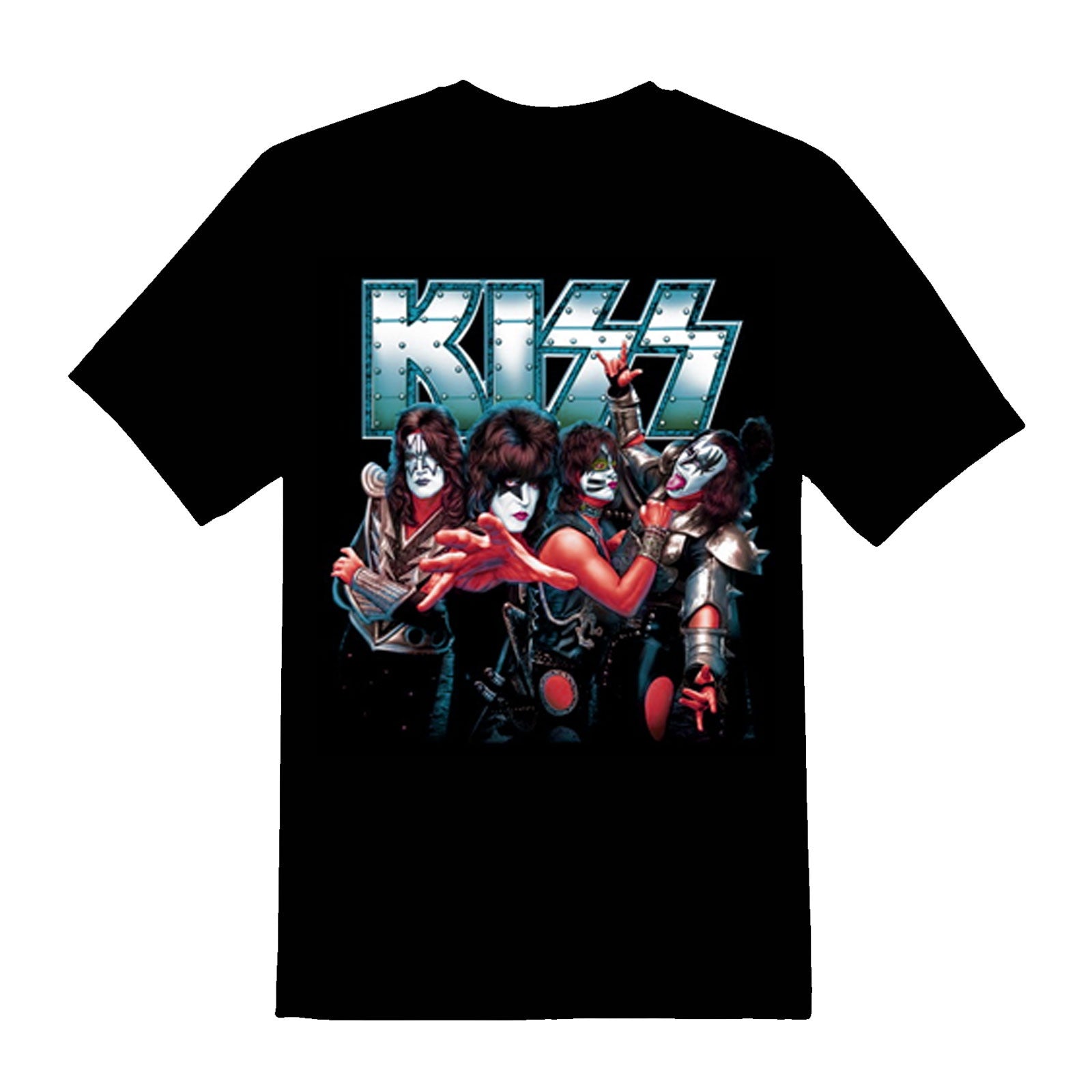 Kiss - Blue Logo & Make-up Unisex T-Shirt