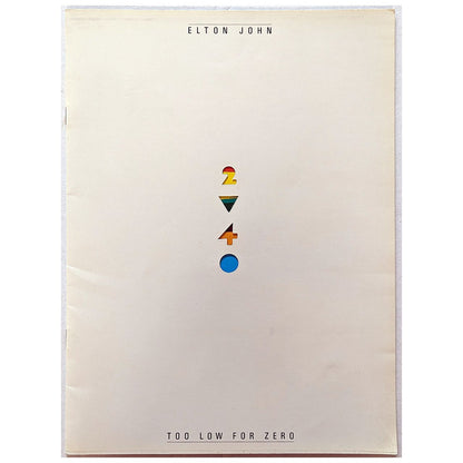 Elton John - Too Low For Zero 1984 Australian Concert Program