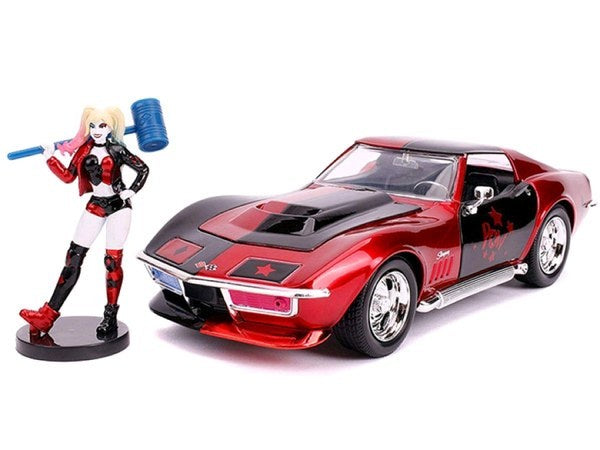 Batman - 1:24 Harley Quinn 1969 Corvette Hollywood Ride Die Cast Car