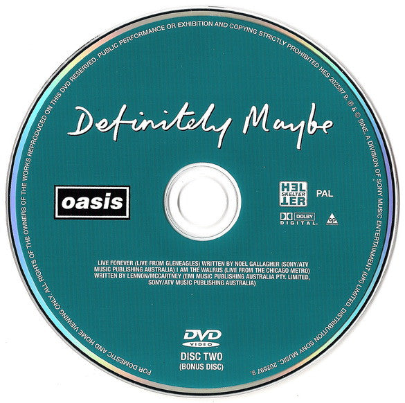 Oasis – Definitely Maybe 2DVD