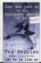 Tex Perkins - Debut Album Launch Laminate Backstage Pass
