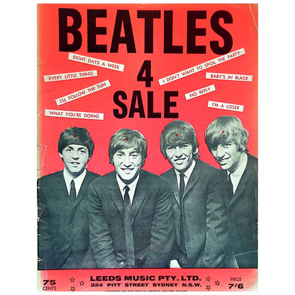 Beatles - Beatles 4 Sale Souvenir Song Album Australian Sheet Music Book (1965)