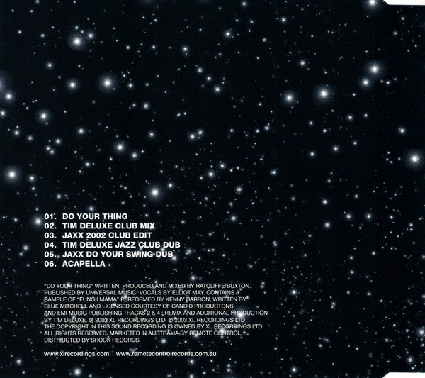 Basement Jaxx - Do Your Thing 6 Track CD Single