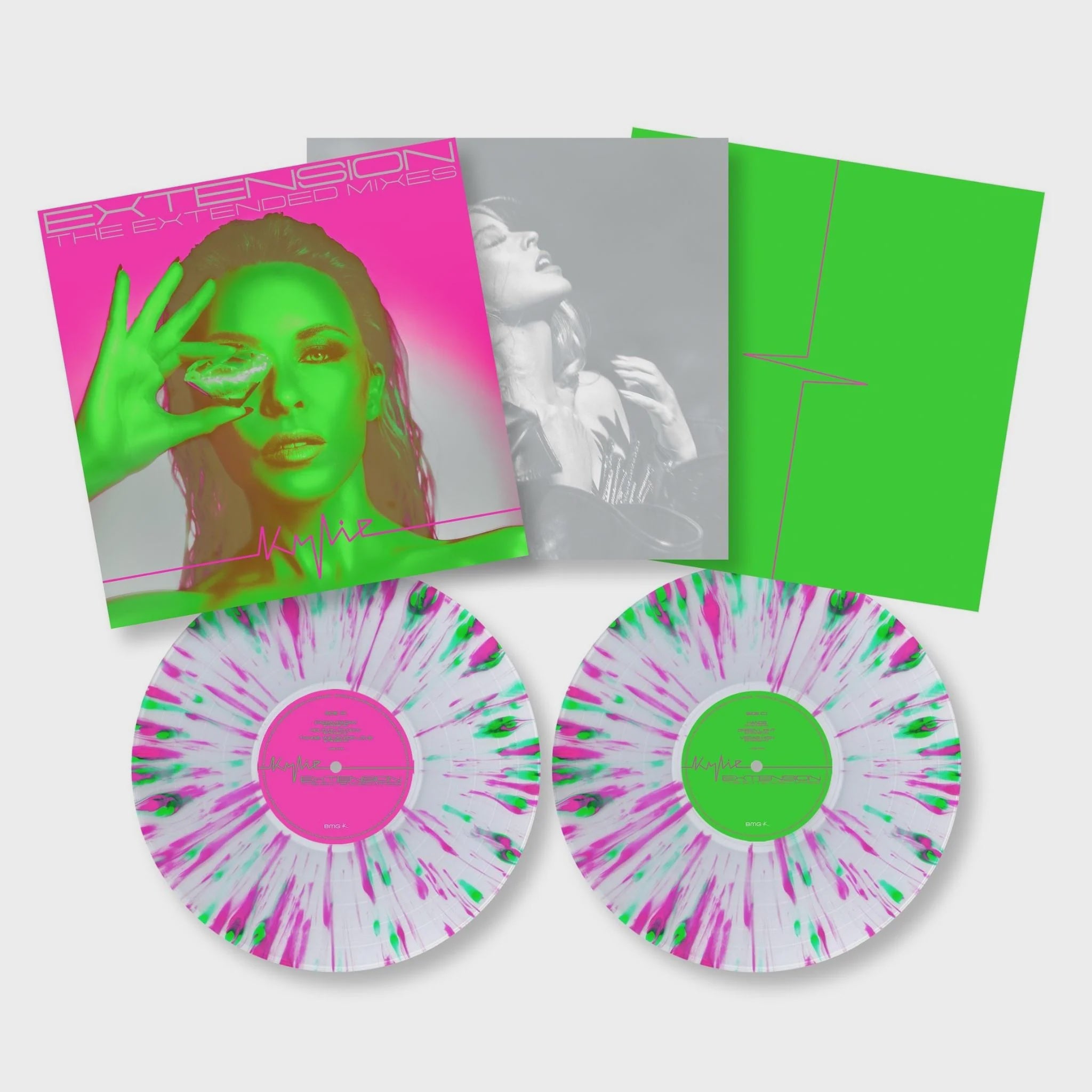 Kylie Minogue - Extension (The Extended Mixes) Clear With Pink Green Splatter Coloured Vinyl 2LP