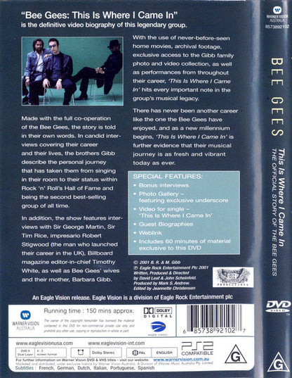 Bee Gees – This Is Where I Came In (The Official Story Of The Bee Gees) DVD