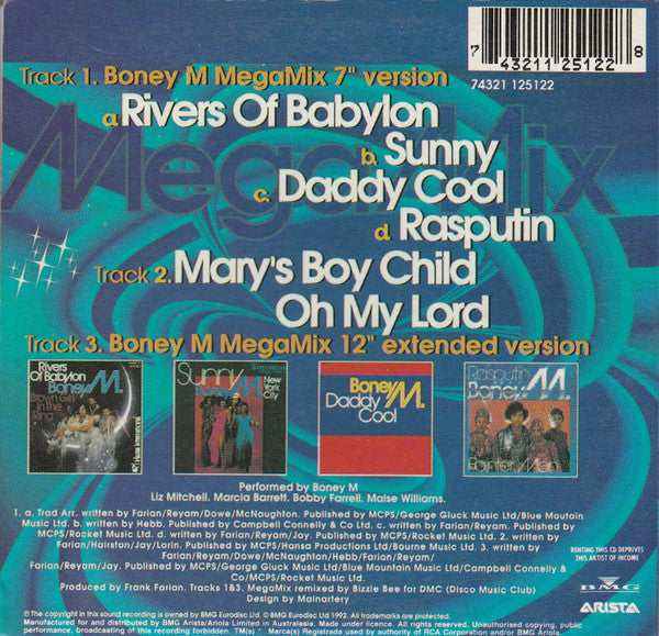Boney M - Mega Mix 3 Track CD Single
