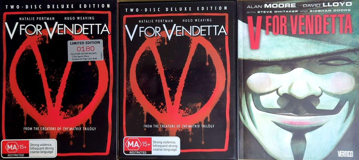 Natalie Portman - V For Vendetta (2005) Deluxe Ltd Ed #0180 2DVD + Comic Book (Used)