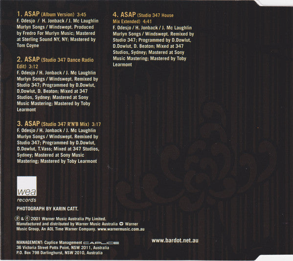 Bardot - ASAP 4 Track CD Single