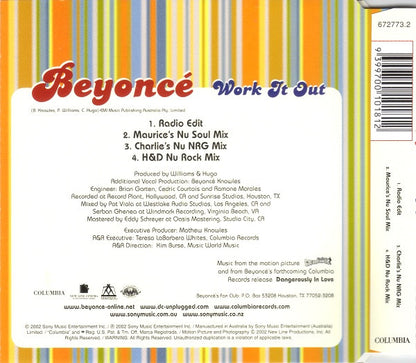 Beyonce - Work It Out 4 Track CD Single