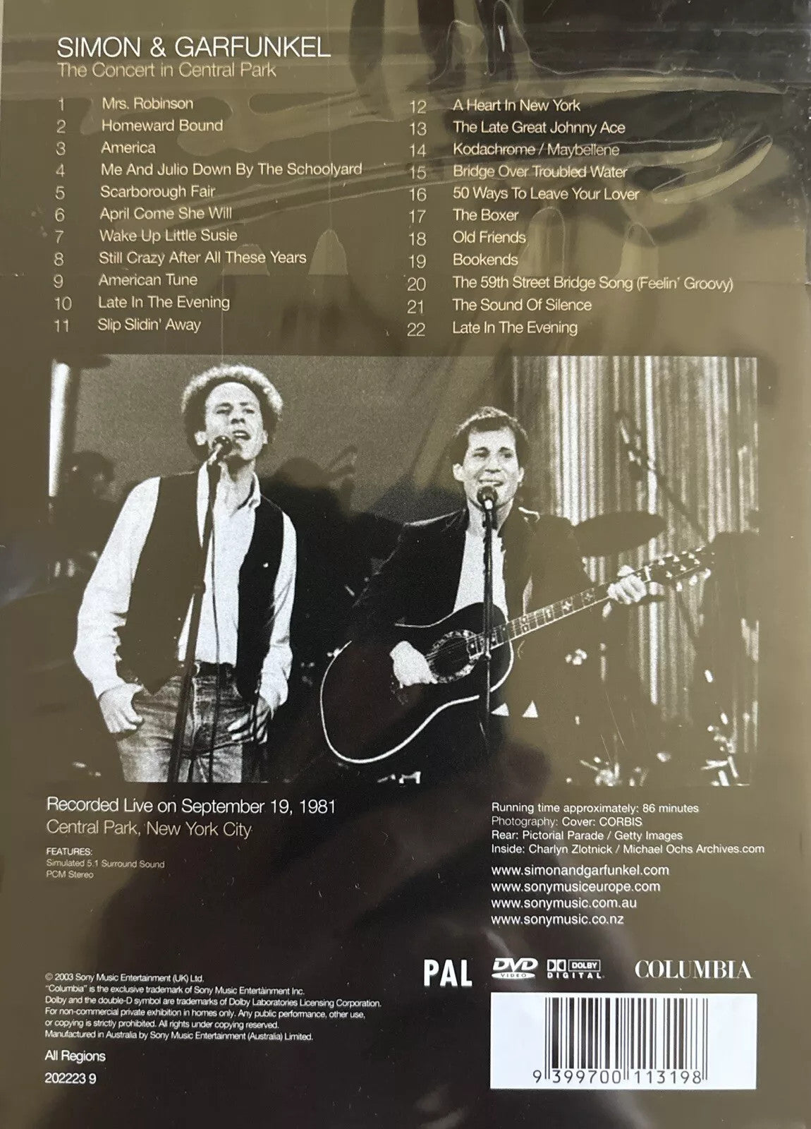 Simon & Garfunkel - The Concert In Central Park DVD (Used)