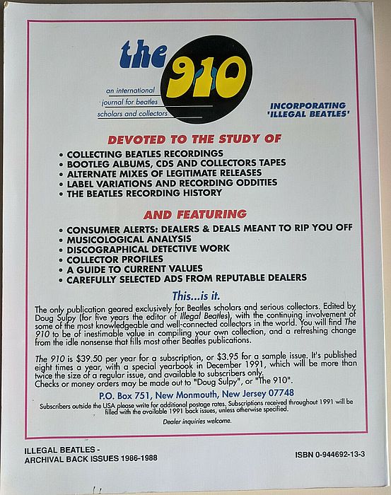 Beatles - Illegal Beatles Archival Back Issues 1986-1988 Book