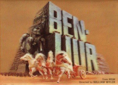 Ben Hur - 1950s Usa Colour 3d Postcard Featuring The Chariot Race
