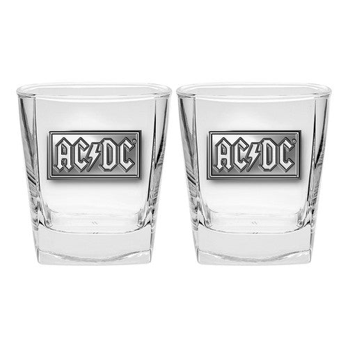 AC/DC - Set Of 2 Metal Badged Glasses
