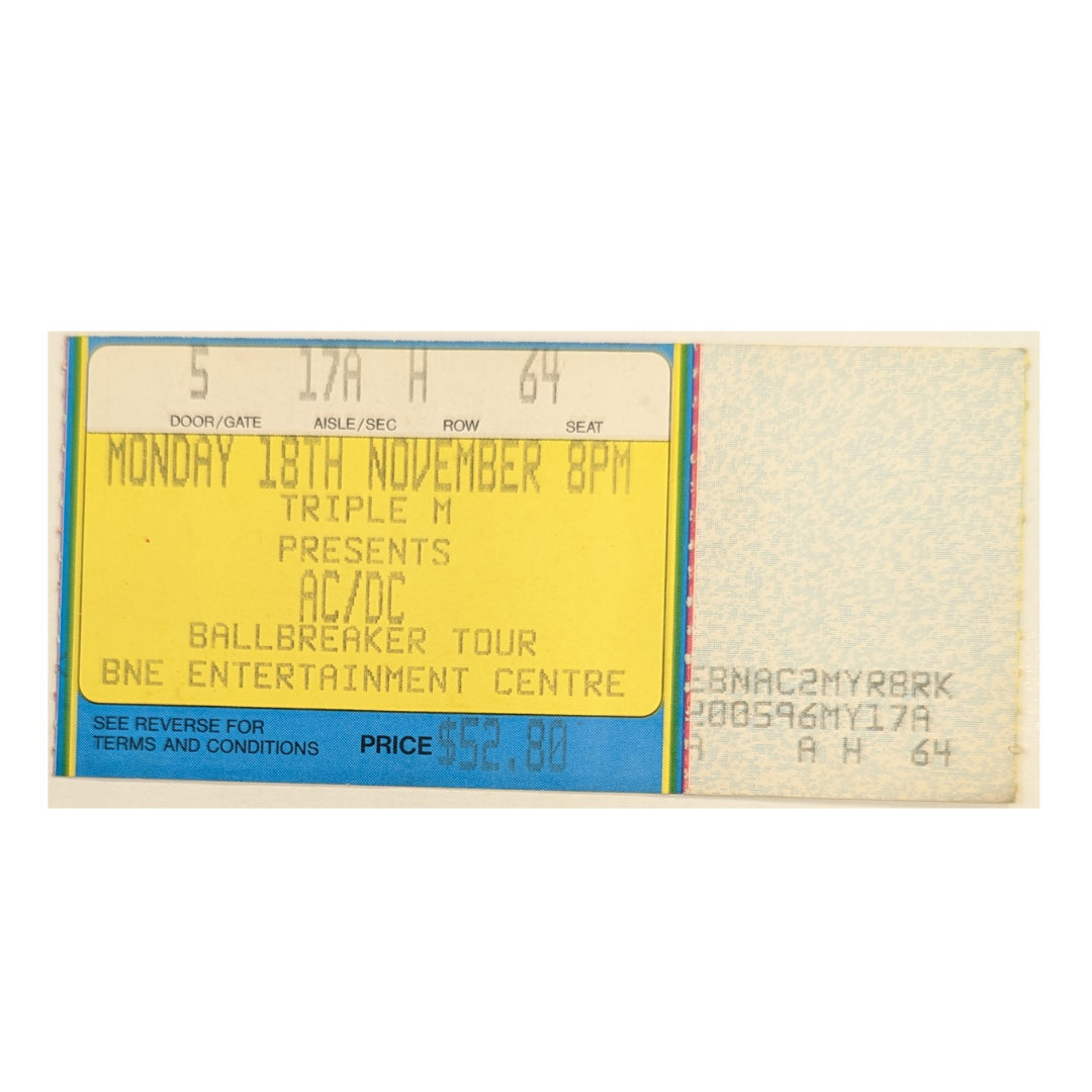 AC/DC - Ballbreaker Tour 1996 Original Vintage Concert Ticket
