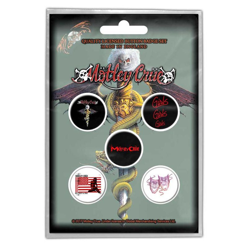 Motley Crue - Dr Feelgood Badge Set