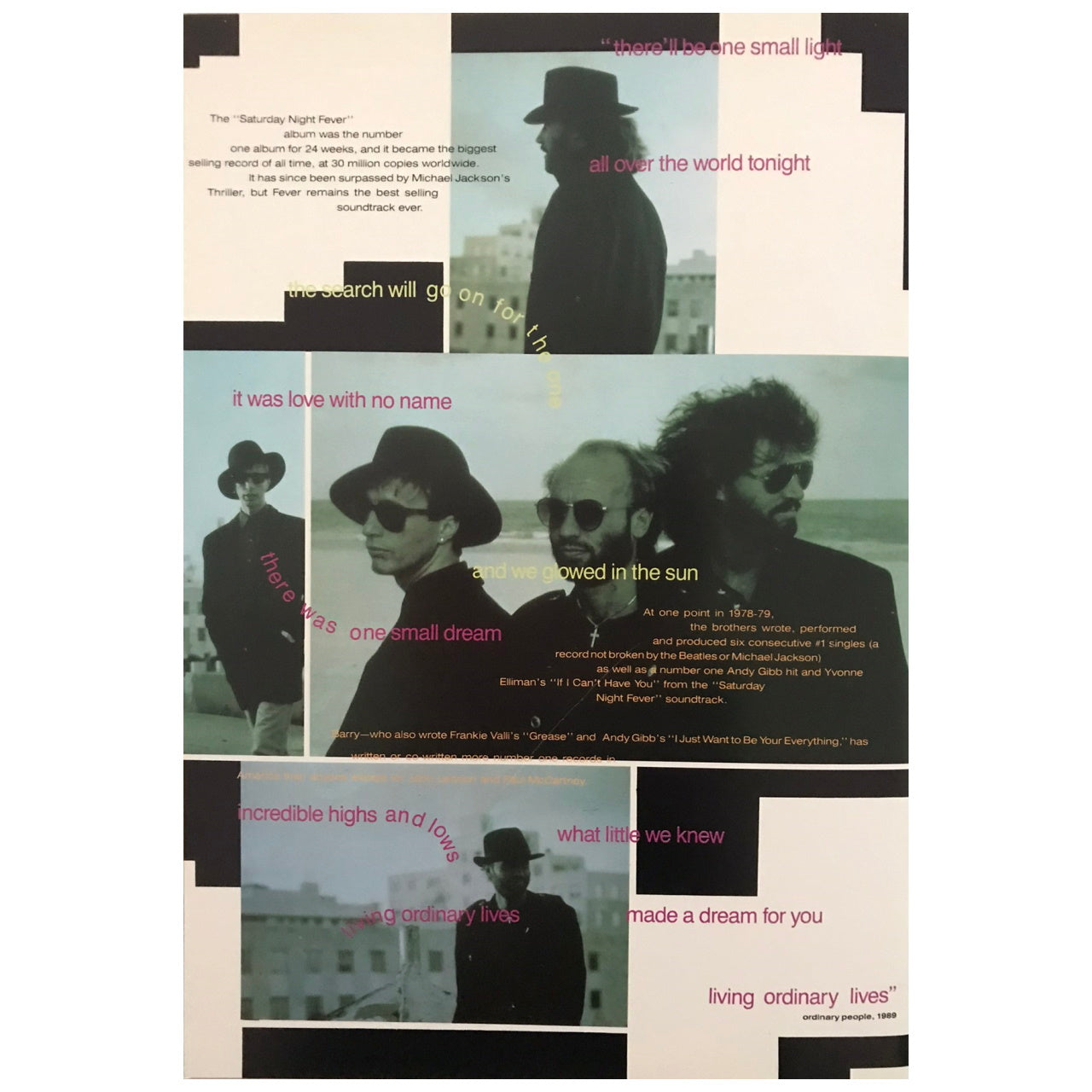 Bee Gees - One For All 1989  Original Concert Tour Program
