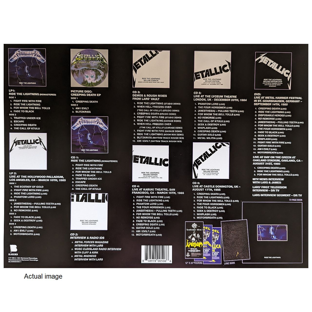 Metallica - Ride The Lightning Numbered Limited Edition 4LP 6CDs DVD Boxset (Used)