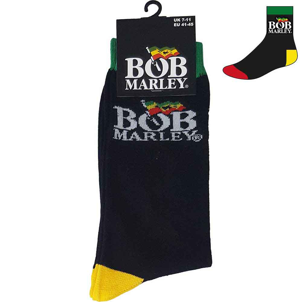 Bob Marley - Logo Black Unisex Size 7-11 Ankle Socks